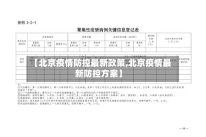 【北京疫情防控最新政策,北京疫情最新防控方案】