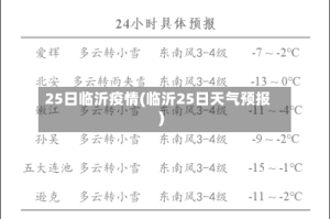 25日临沂疫情(临沂25日天气预报)