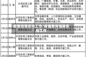 疫情领导安排工作/疫情期间领导安排工作
