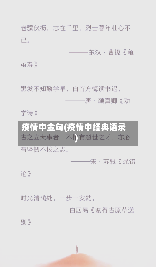 疫情中金句(疫情中经典语录)-第1张图片