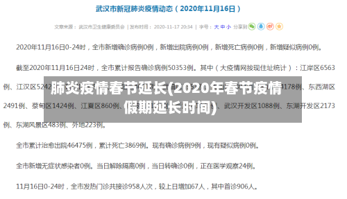肺炎疫情春节延长(2020年春节疫情假期延长时间)-第1张图片