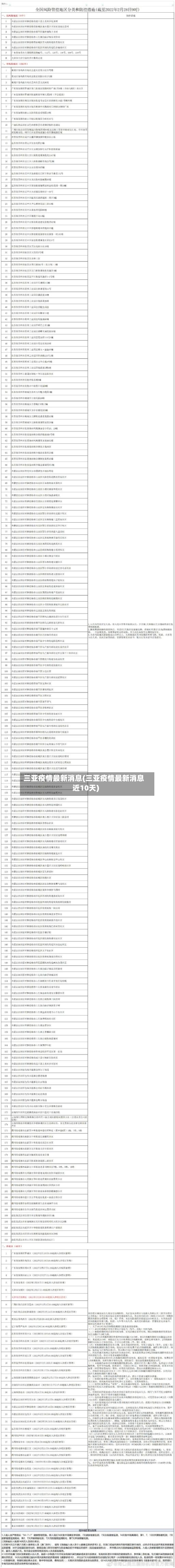 三亚疫情最新消息(三亚疫情最新消息近10天)-第1张图片